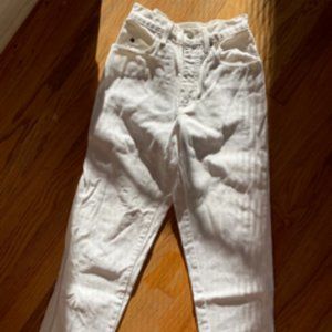 Vintage White Women's 90's High Waisted Crop Jeans - Size 23-24 / Minimalist, 90